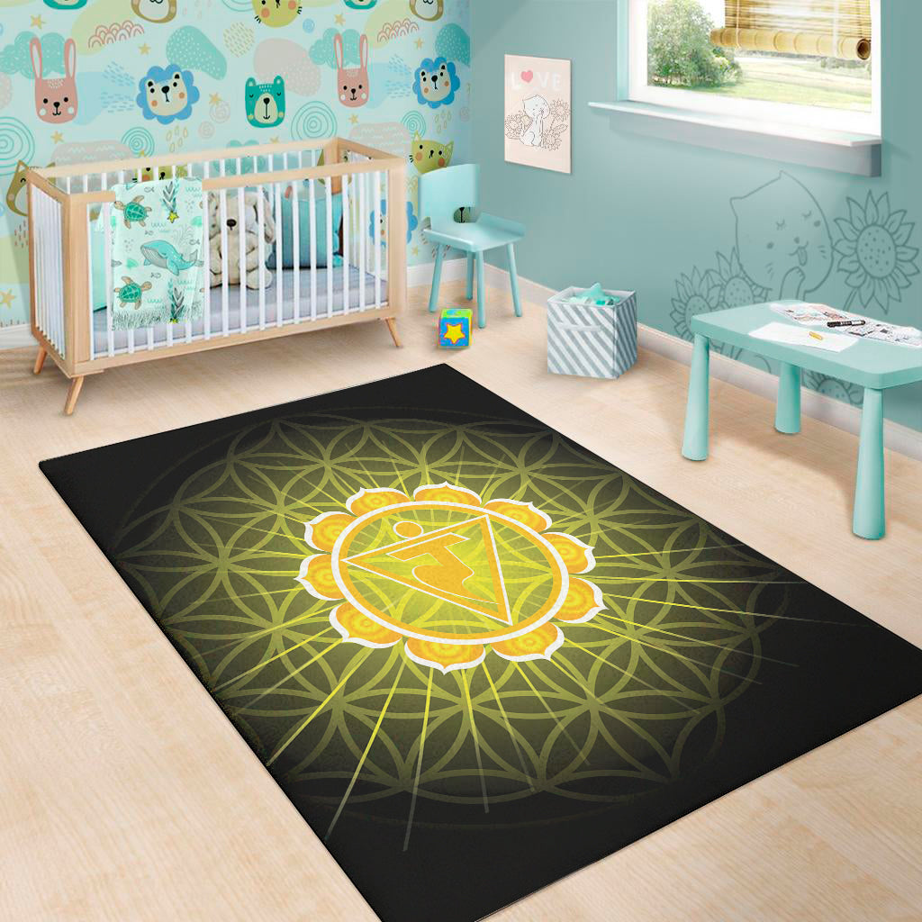 Manipura Chakra Spiritual Print Area Rug