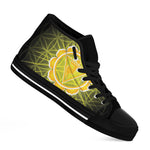 Manipura Chakra Spiritual Print Black High Top Shoes