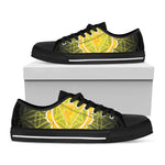 Manipura Chakra Spiritual Print Black Low Top Shoes 