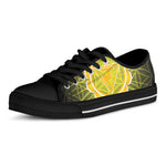 Manipura Chakra Spiritual Print Black Low Top Shoes 