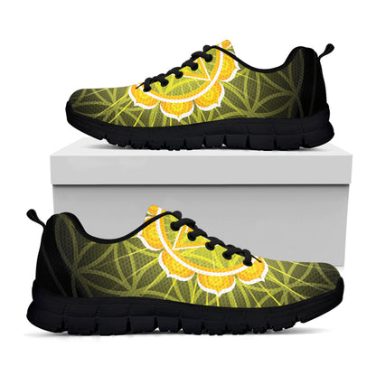 Manipura Chakra Spiritual Print Black Sneakers