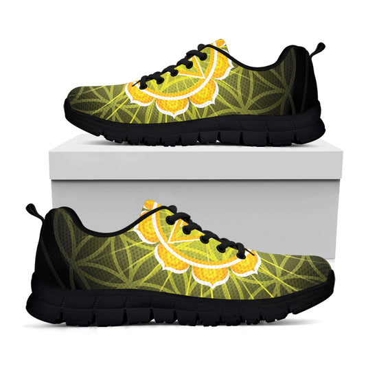 Manipura Chakra Spiritual Print Black Sneakers