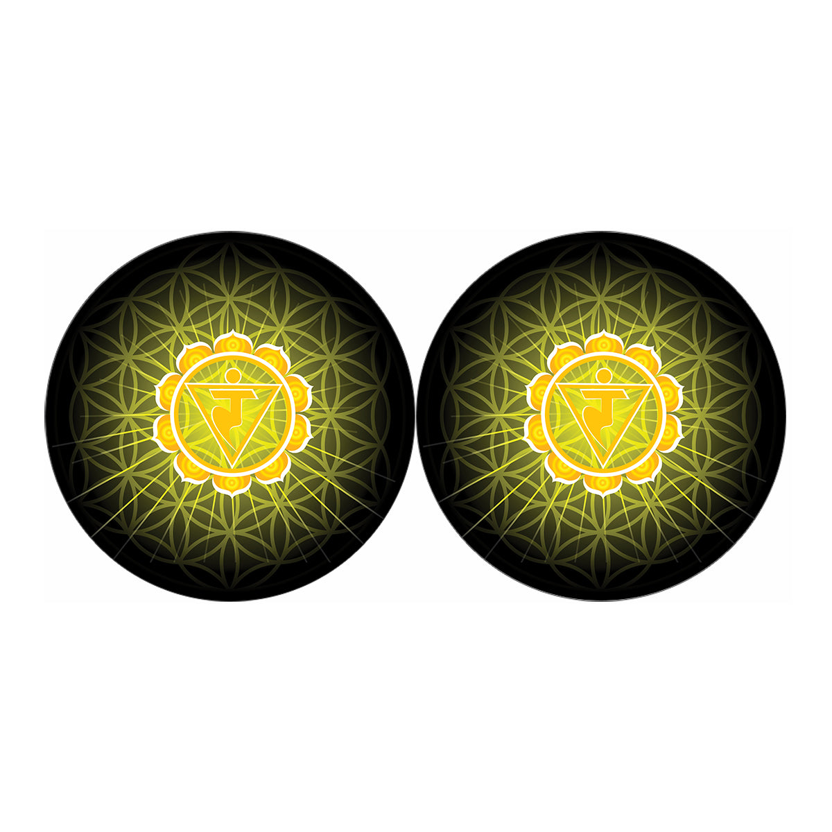 Manipura Chakra Spiritual Print Car Coasters
