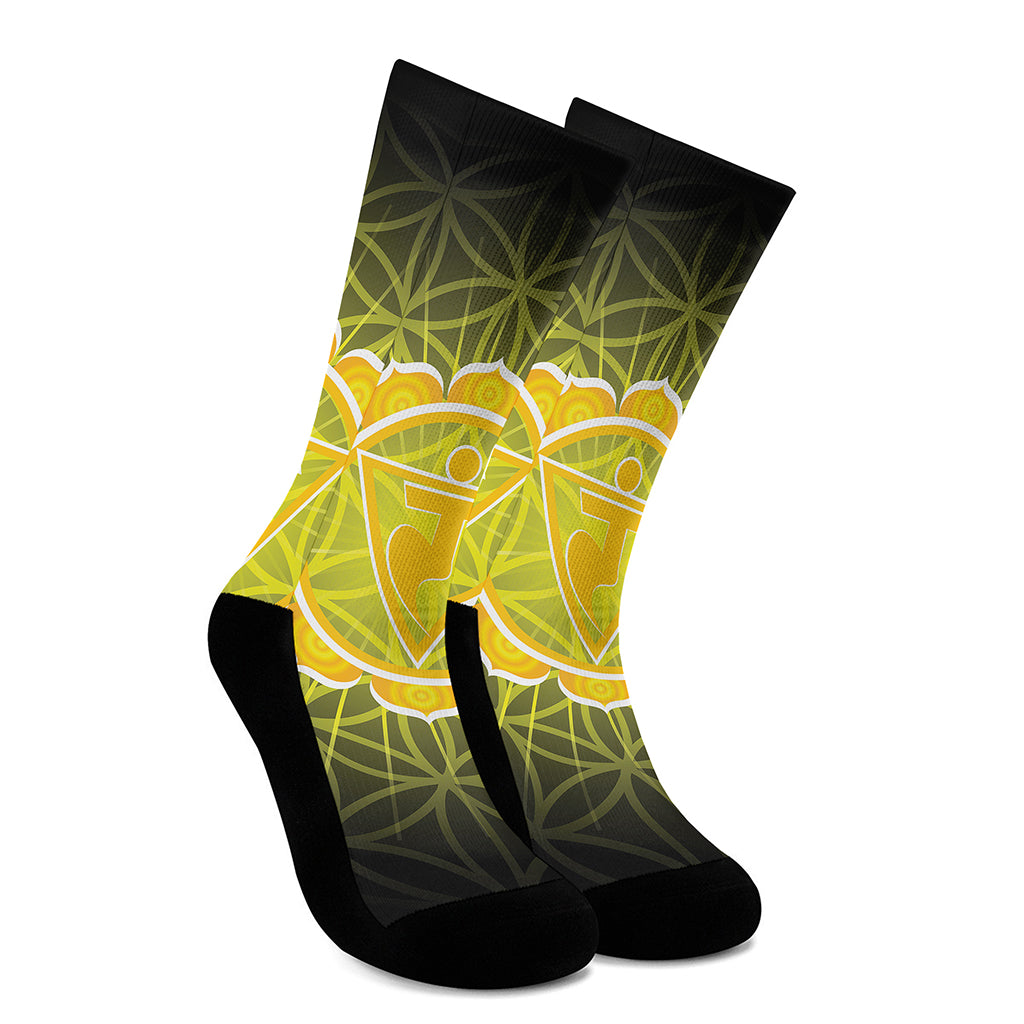 Manipura Chakra Spiritual Print Crew Socks