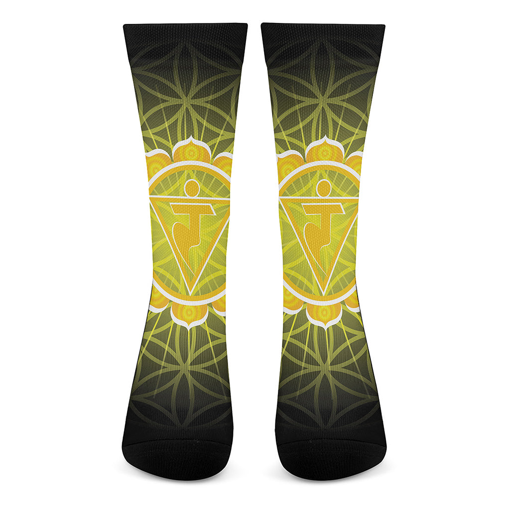 Manipura Chakra Spiritual Print Crew Socks