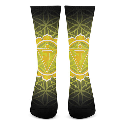 Manipura Chakra Spiritual Print Crew Socks