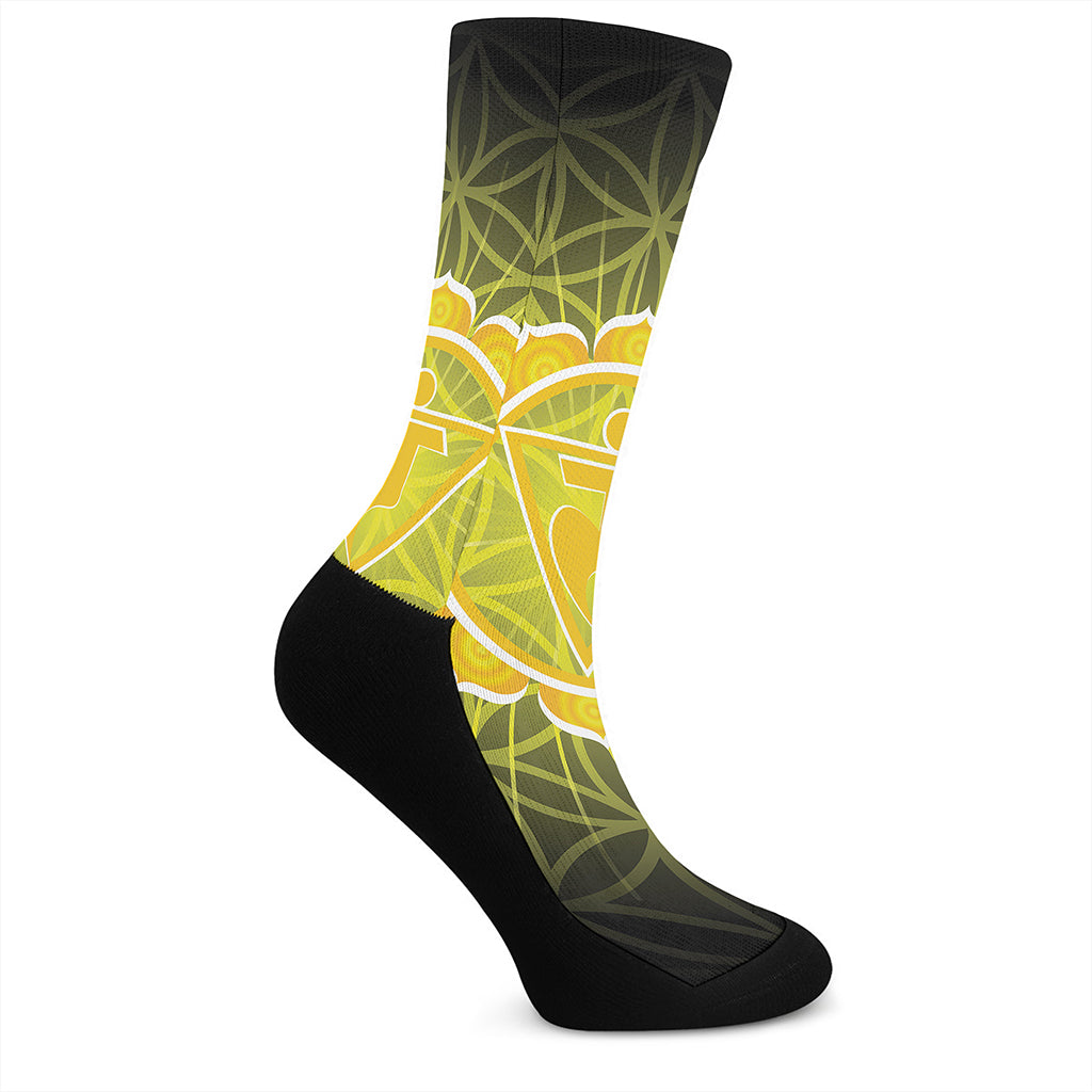 Manipura Chakra Spiritual Print Crew Socks