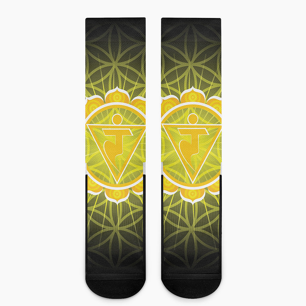 Manipura Chakra Spiritual Print Crew Socks