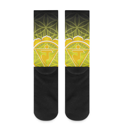 Manipura Chakra Spiritual Print Crew Socks