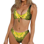 Manipura Chakra Spiritual Print Front Bow Tie Bikini