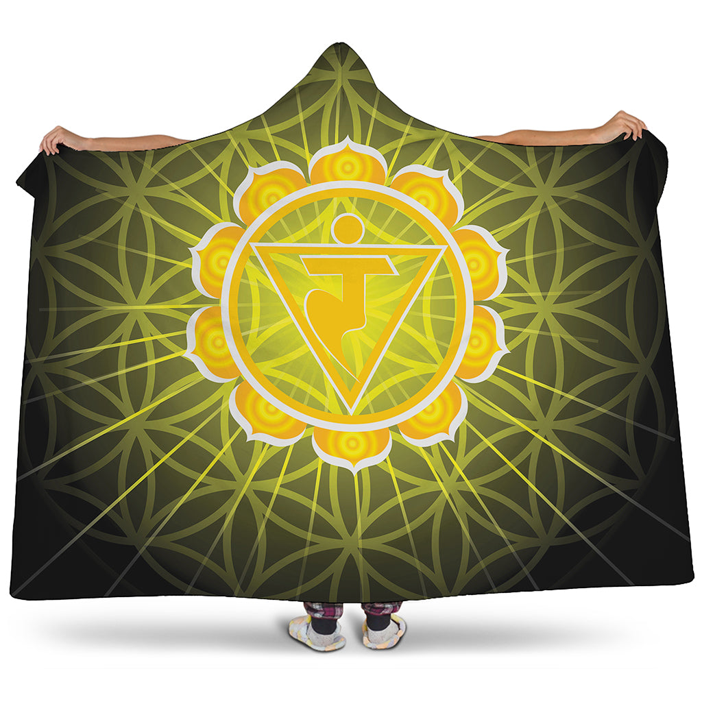 Manipura Chakra Spiritual Print Hooded Blanket
