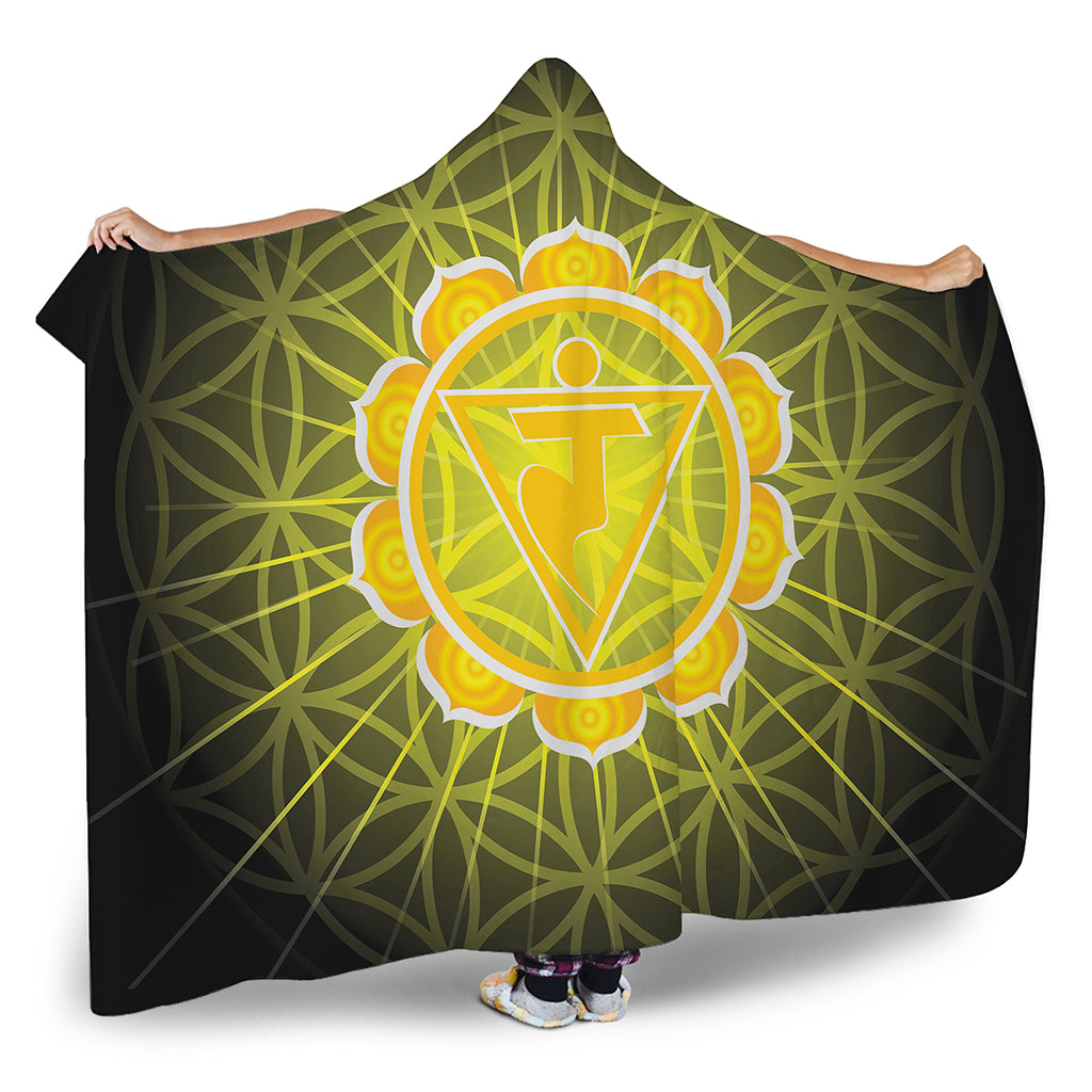 Manipura Chakra Spiritual Print Hooded Blanket