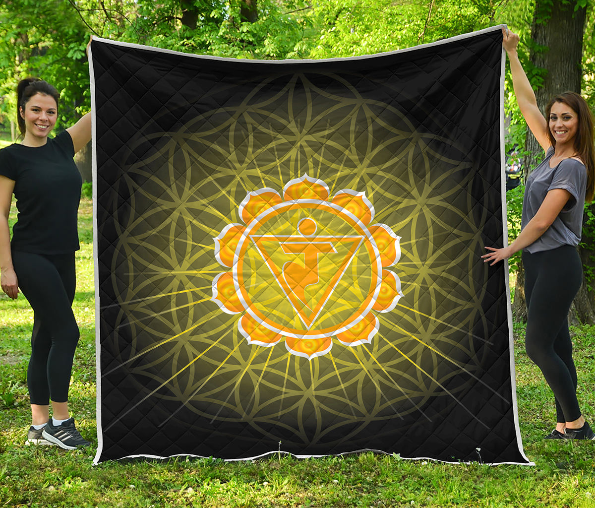 Manipura Chakra Spiritual Print Quilt