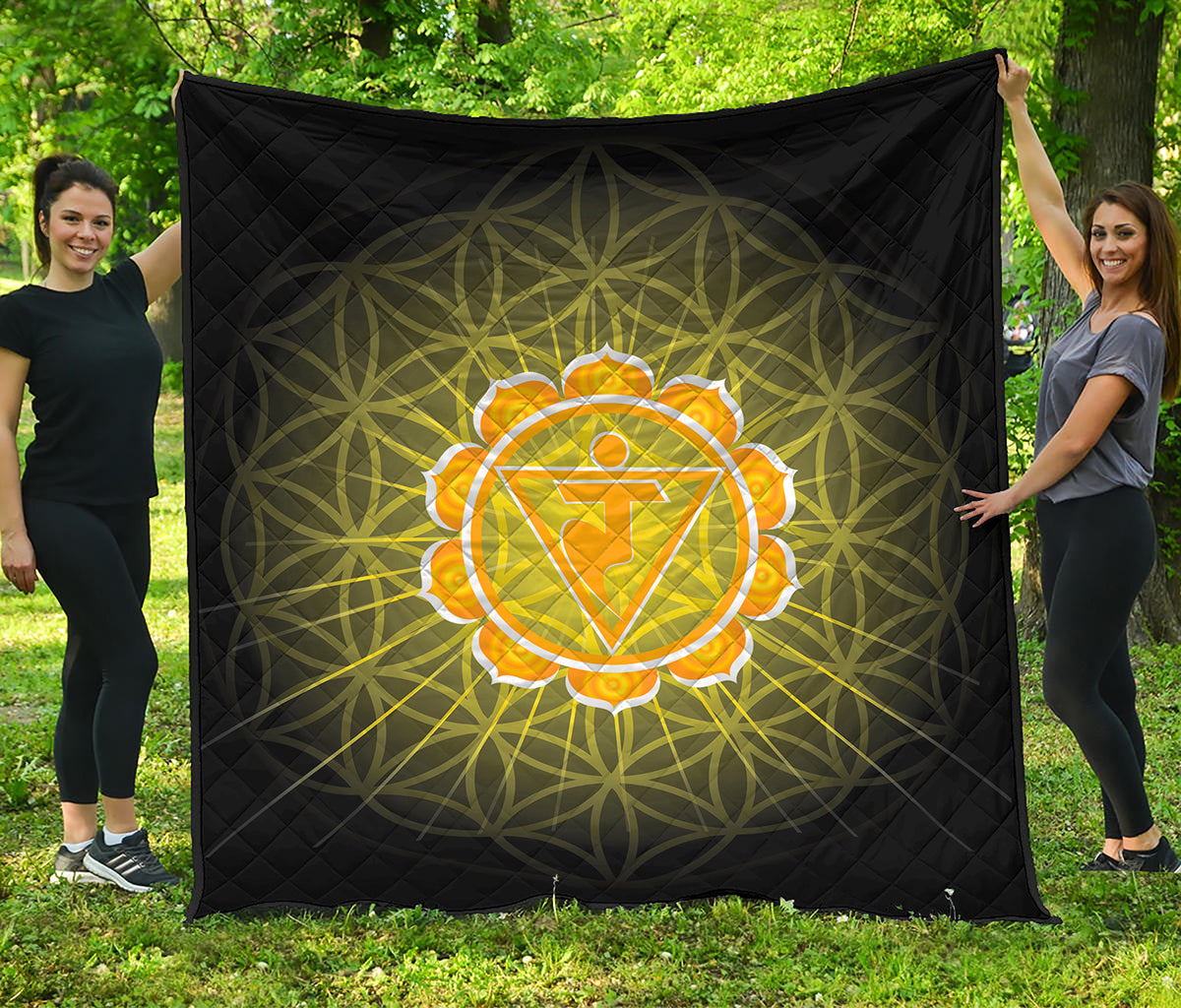 Manipura Chakra Spiritual Print Quilt