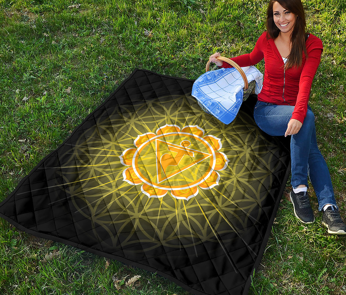 Manipura Chakra Spiritual Print Quilt