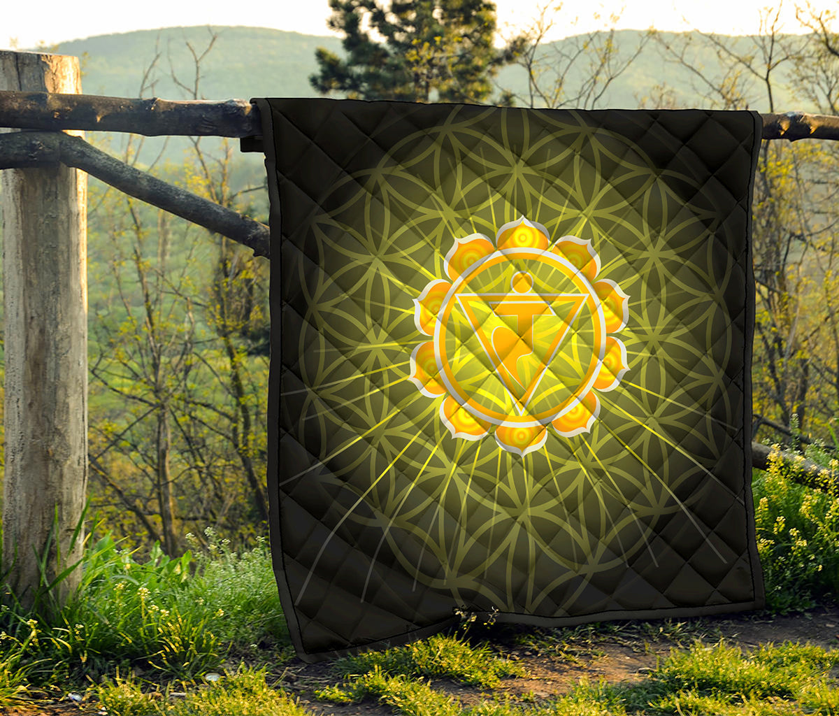 Manipura Chakra Spiritual Print Quilt