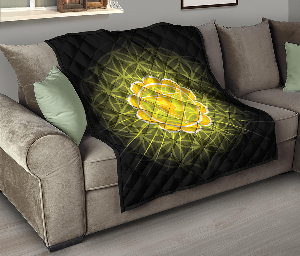 Manipura Chakra Spiritual Print Quilt
