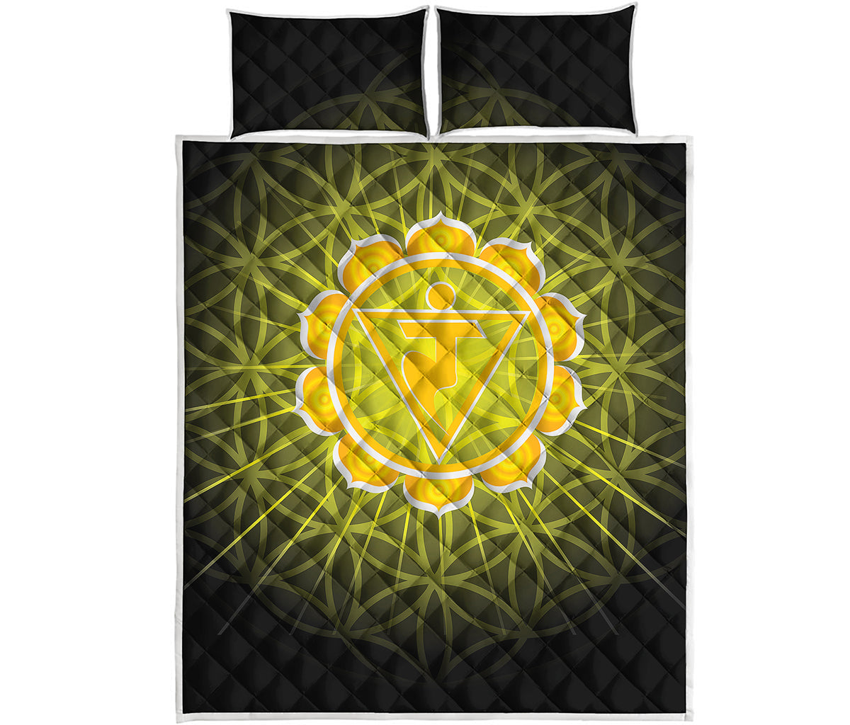 Manipura Chakra Spiritual Print Quilt Bed Set