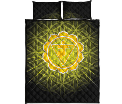 Manipura Chakra Spiritual Print Quilt Bed Set