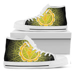 Manipura Chakra Spiritual Print White High Top Shoes