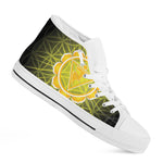 Manipura Chakra Spiritual Print White High Top Shoes