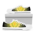 Manipura Chakra Spiritual Print White Low Top Shoes
