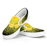 Manipura Chakra Spiritual Print White Slip On Shoes