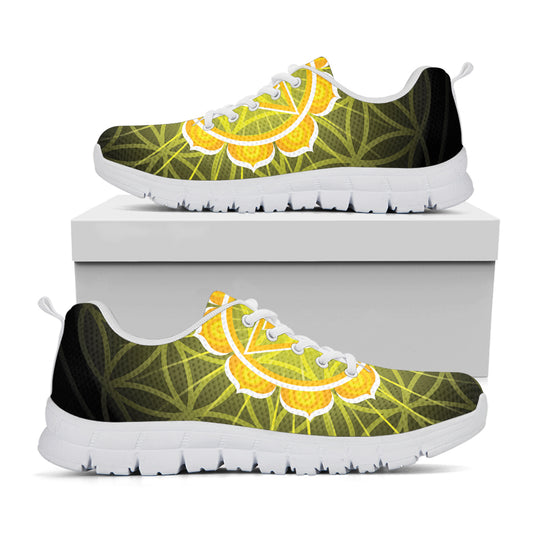 Manipura Chakra Spiritual Print White Sneakers