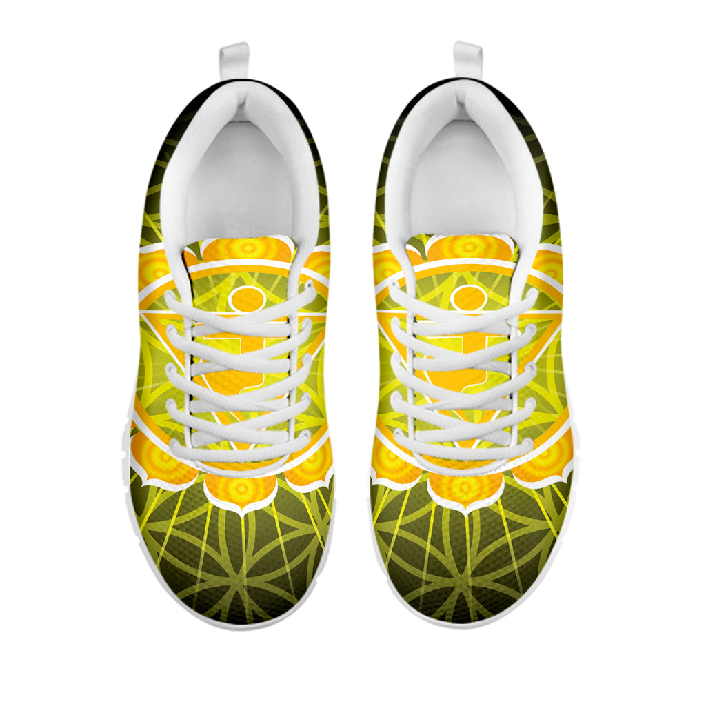 Manipura Chakra Spiritual Print White Sneakers