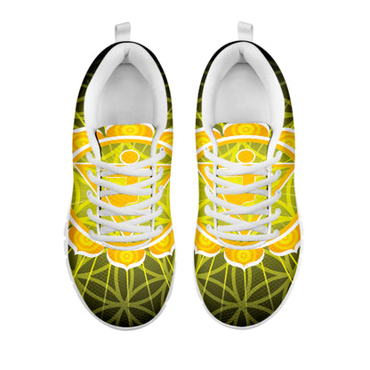 Manipura Chakra Spiritual Print White Sneakers