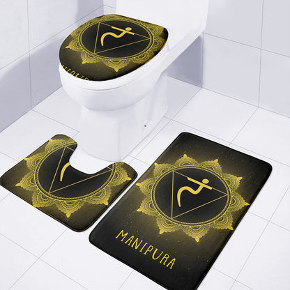 Manipura Chakra Symbol Print 3 Piece Bath Mat Set