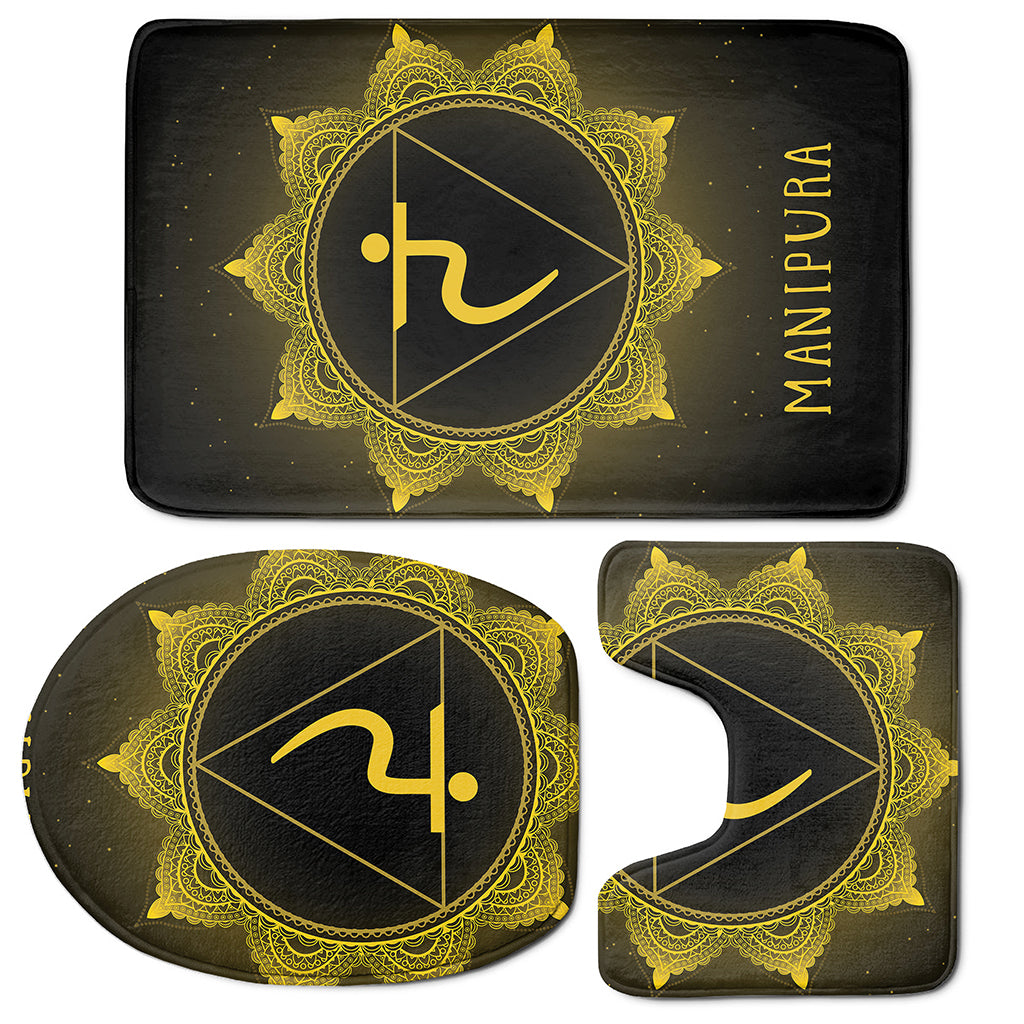 Manipura Chakra Symbol Print 3 Piece Bath Mat Set