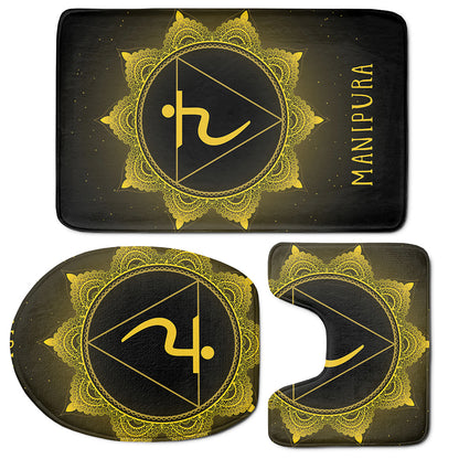 Manipura Chakra Symbol Print 3 Piece Bath Mat Set