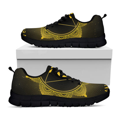 Manipura Chakra Symbol Print Black Sneakers