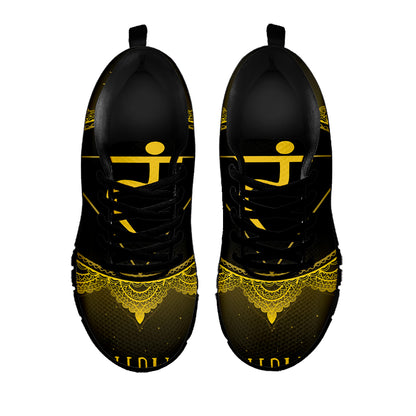 Manipura Chakra Symbol Print Black Sneakers