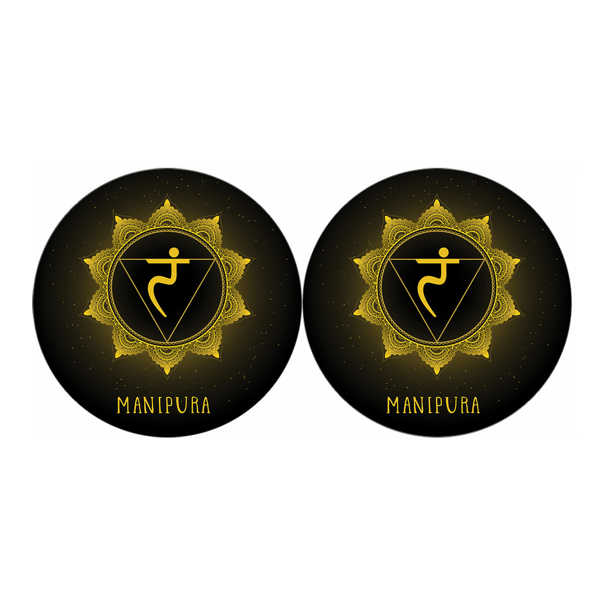 Manipura Chakra Symbol Print Car Coasters
