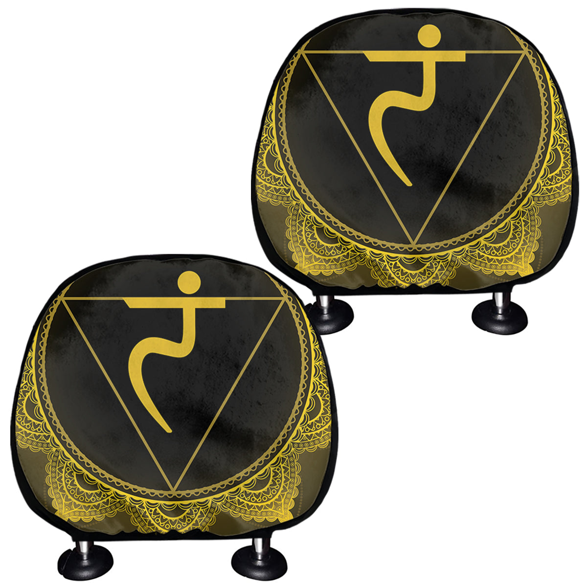 Manipura Chakra Symbol Print Car Headrest Covers