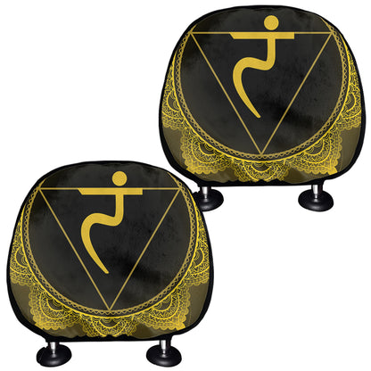 Manipura Chakra Symbol Print Car Headrest Covers