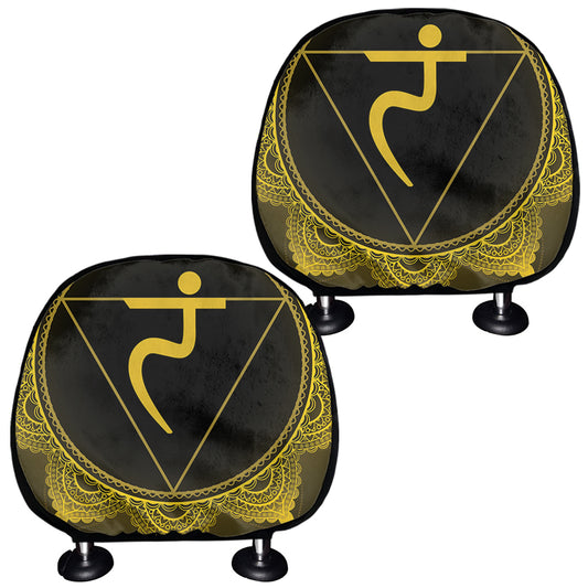 Manipura Chakra Symbol Print Car Headrest Covers