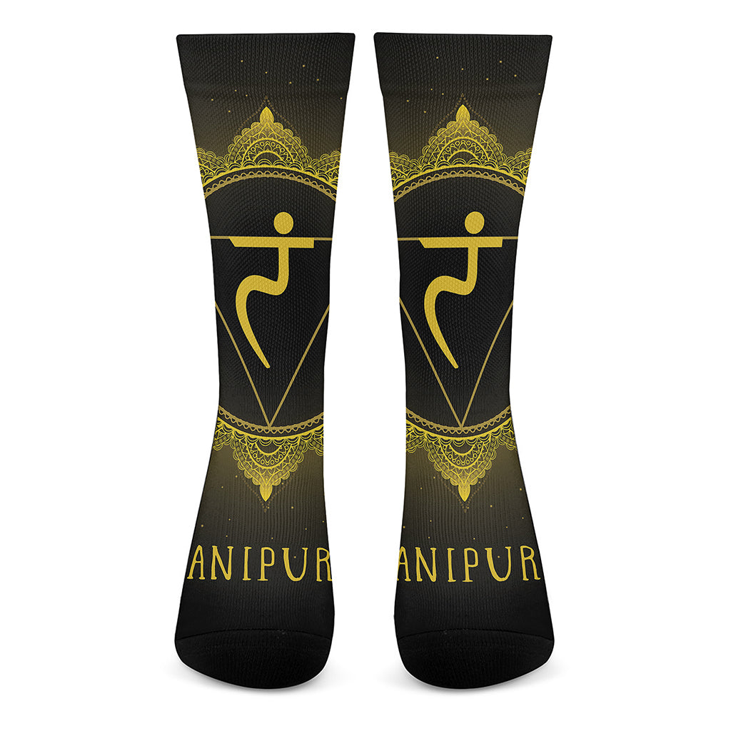 Manipura Chakra Symbol Print Crew Socks