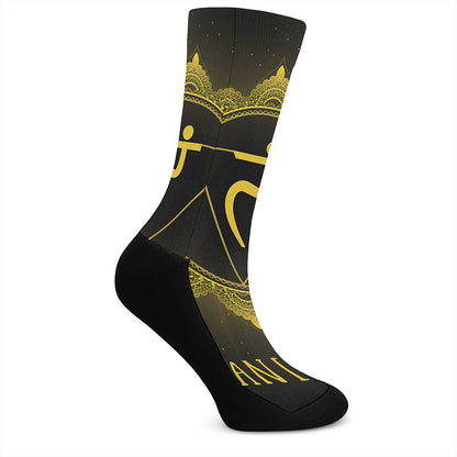 Manipura Chakra Symbol Print Crew Socks