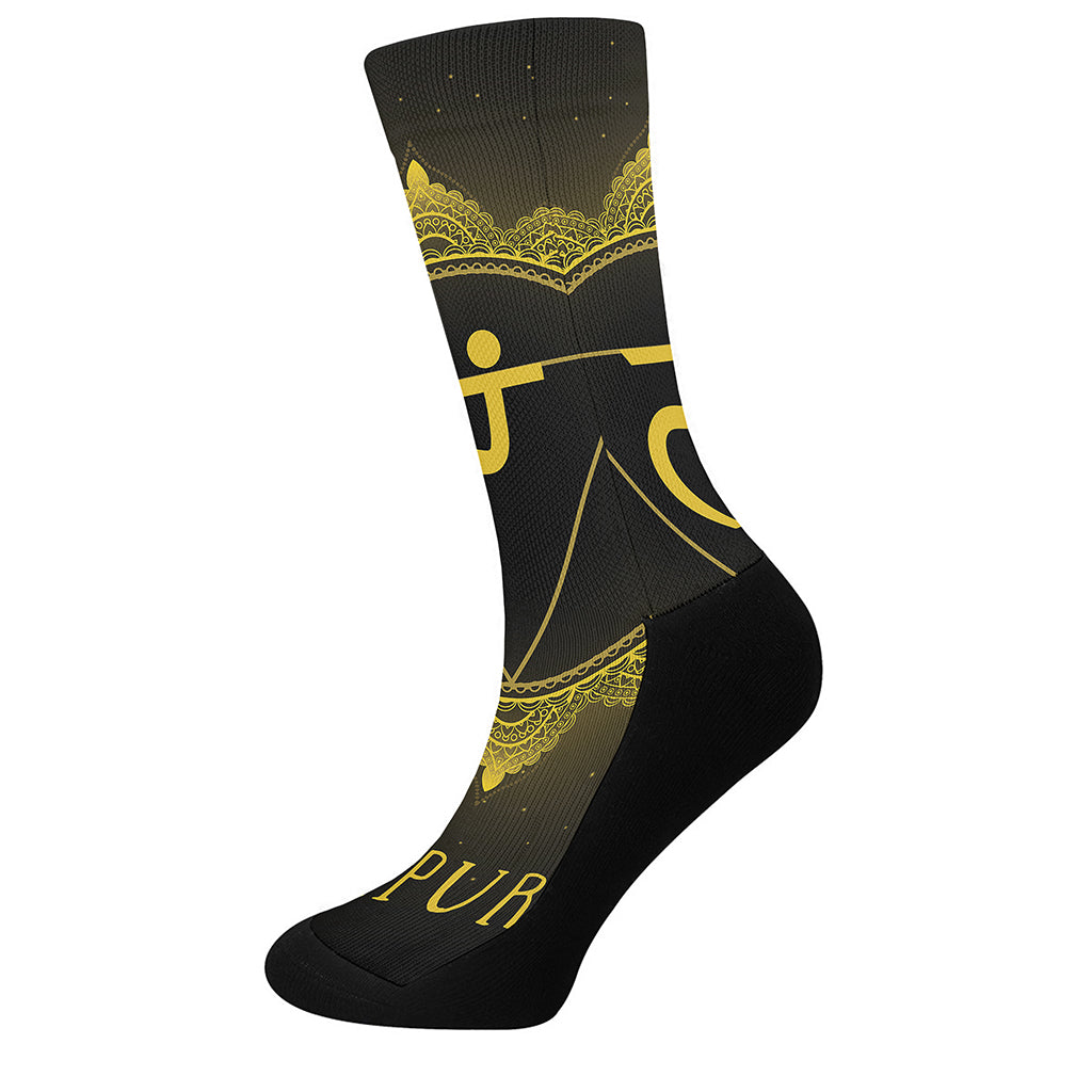Manipura Chakra Symbol Print Crew Socks