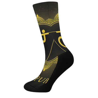 Manipura Chakra Symbol Print Crew Socks