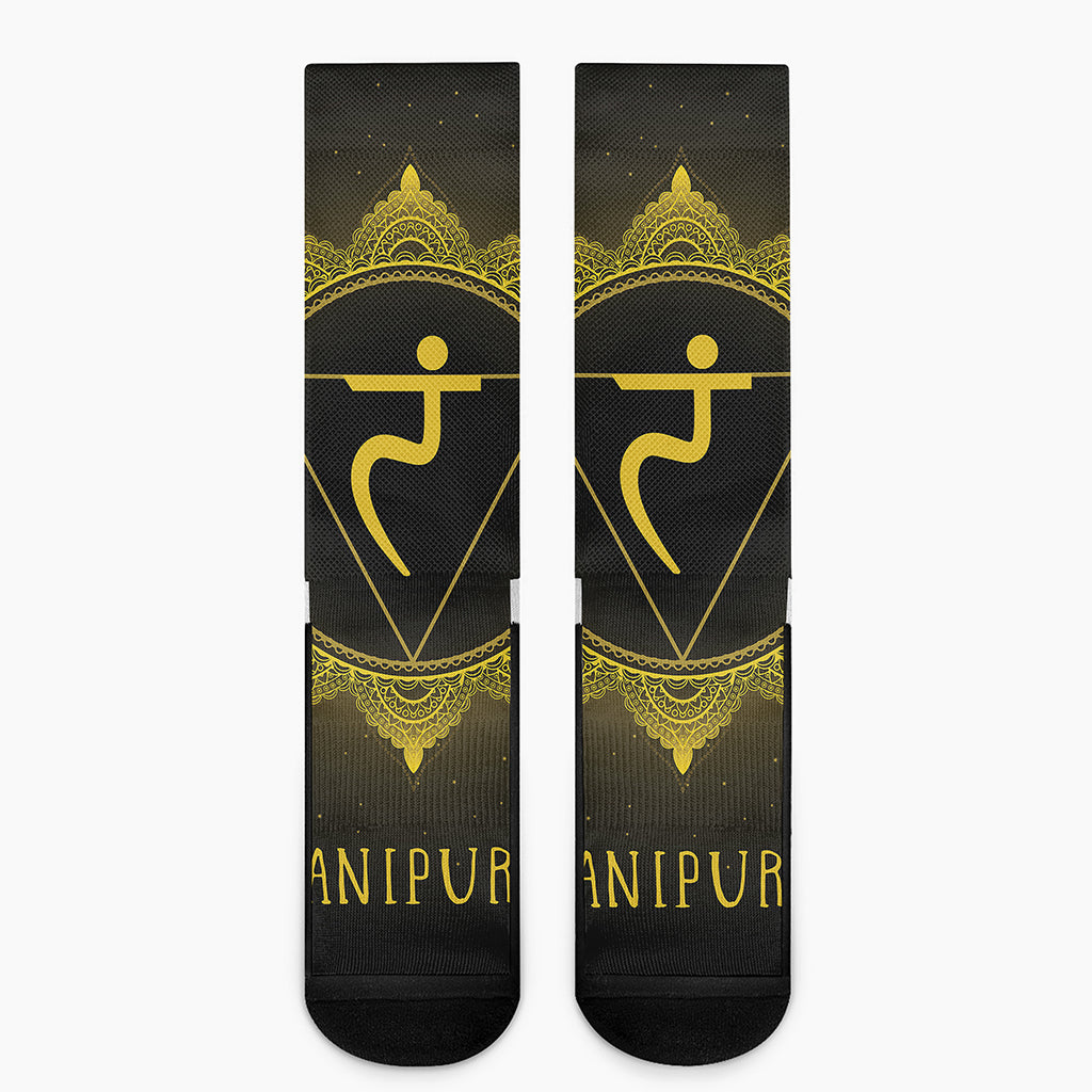 Manipura Chakra Symbol Print Crew Socks