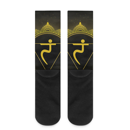 Manipura Chakra Symbol Print Crew Socks
