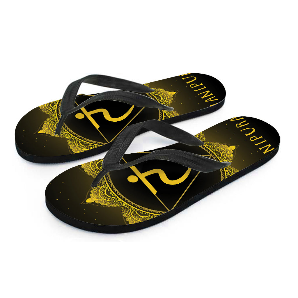Manipura Chakra Symbol Print Flip Flops