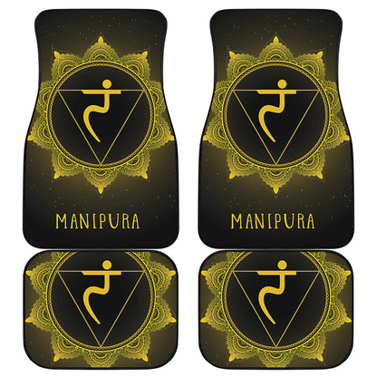 Manipura Chakra Symbol Print Front and Back Car Floor Mats