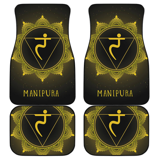 Manipura Chakra Symbol Print Front and Back Car Floor Mats