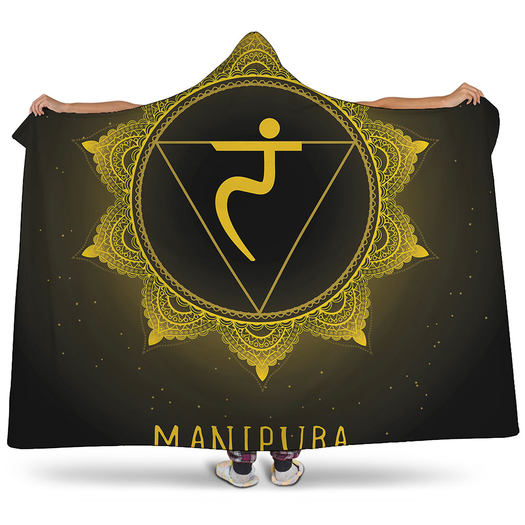 Manipura Chakra Symbol Print Hooded Blanket