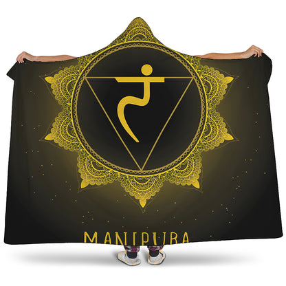 Manipura Chakra Symbol Print Hooded Blanket